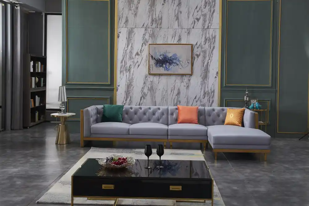 Expressversand Wohnlandschaft Ecksofa L-Form Couch Sitz Polster Set Garnitur Sofa Luxus Möbel