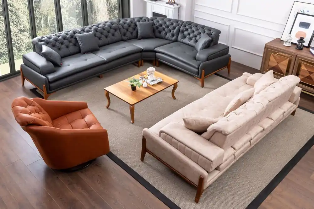 Wohnzimmer Set Sofagarnitur 3+1 Ecksofa L-form Eckgarnitur Eckcouch Couch 3tlg. Geprüft