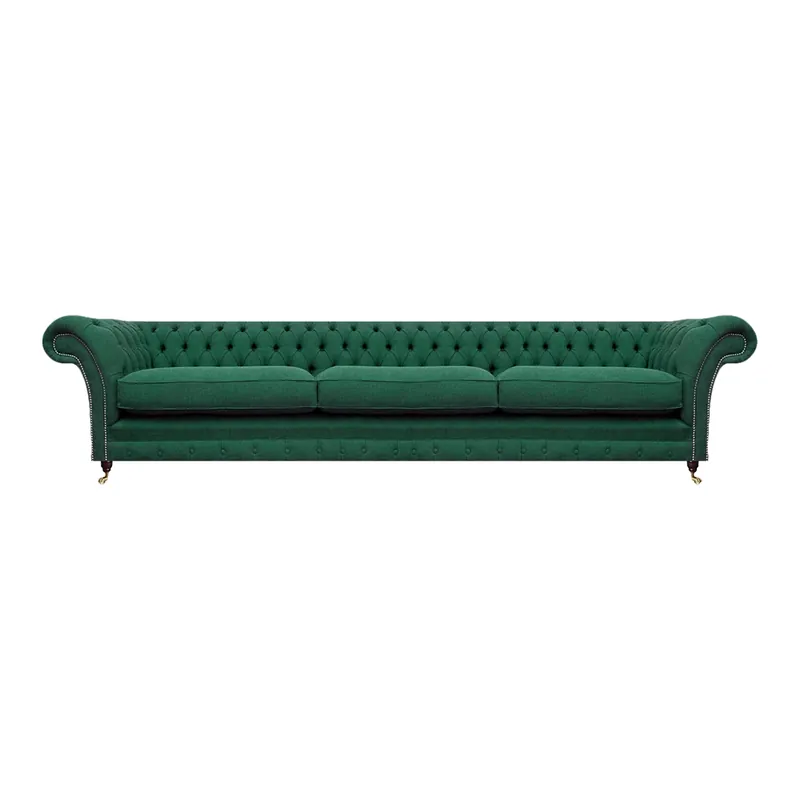 Wohnzimmer Sofa Dreisitze Couch Textil Stoff Einrichtung Luxus Chesterfield Beliebt