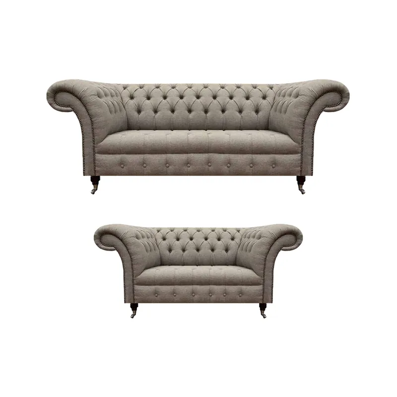 Wohnzimmer Sofa Set Dreisitzer mit Zweisitzer Sofas Designer Chesterfield Nur Heute