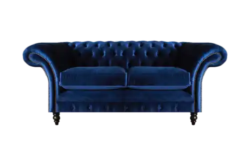 Wohnzimmer Sofas Couch Zweisitzer Einrichtung Blau Chesterfield Neu Preisreduziert