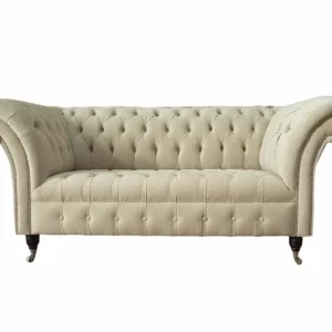 Zweisitzer Couch Polster Sofa 2 Sitz Textil Stoff Luxus Chesterfield Neu Neue Ware