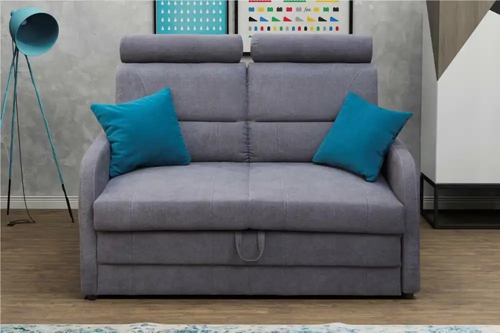 Preis Gesenkt 2 Sitz Sofa Couch Sofas Textil Polster Stoff Garnitur Bettfunktion Schlafsofa