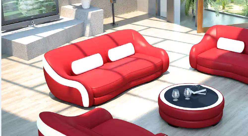 3 Sitzer (ohne 2+1) Sofa Couch Polster Couchen Sofas Leder Sitz Design Geprüft