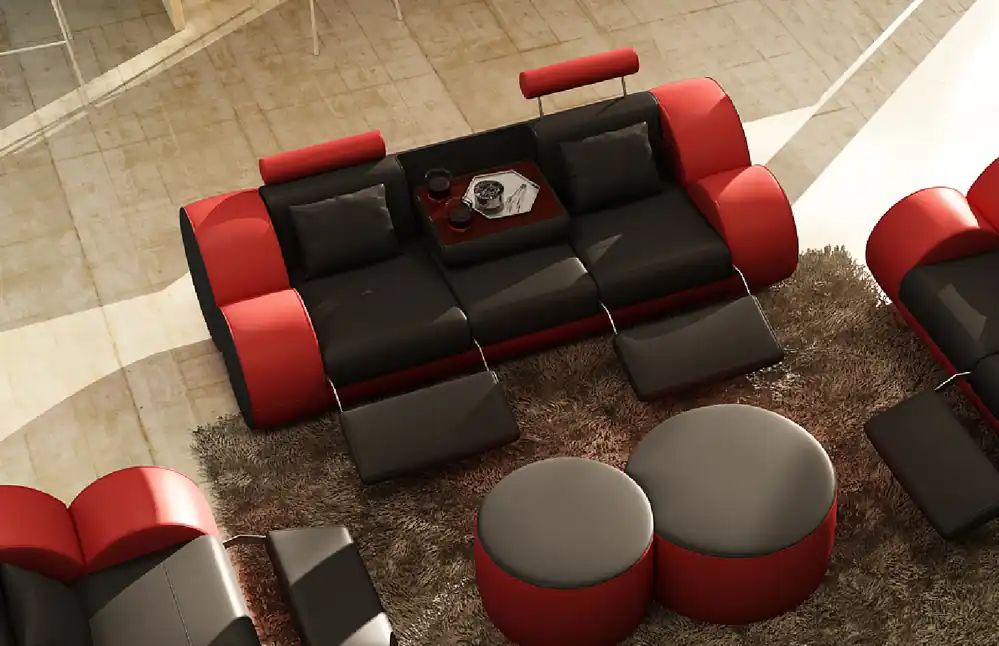 3 Sitzer Multifunktion Sofa Designer Leder Couch Polster Garnitur Sofas Limited Edition