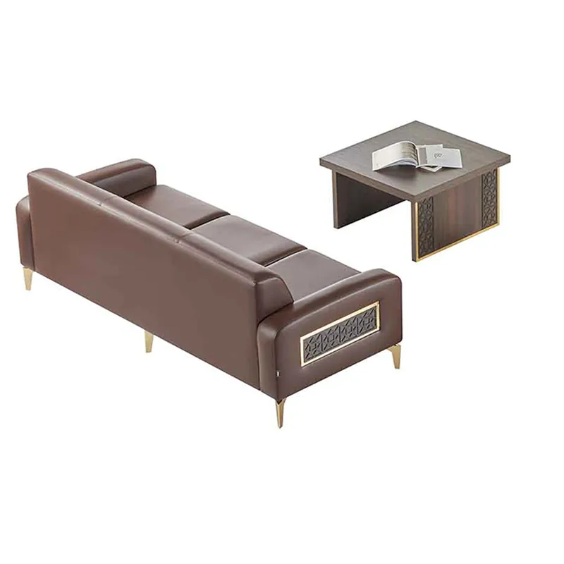 Arbeitszimmer-Set 2tlg 3-Sitzer mit Couchtisch Braun Einfarbig Wohnzimmer Angebot