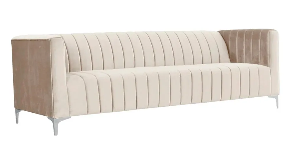 Versand Am Gleichen Tag Beige Dreisitzer Stoff Wohnzimmer Design Couchen Polster Sofa Sofas Beige Samt
