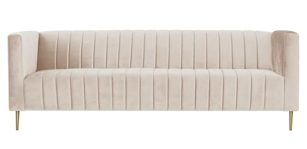 Aktuell Beige Dreisitzer Sofa StoffPolster Wohnzimmer Design Couchen Sofas Neu Modern
