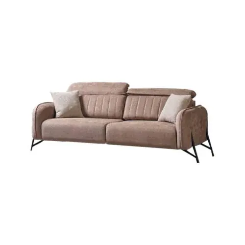 Beiges Wohnzimmer Sofa Designer 3-Sitzer Stoffsofa Luxus Polster Möbel Sale