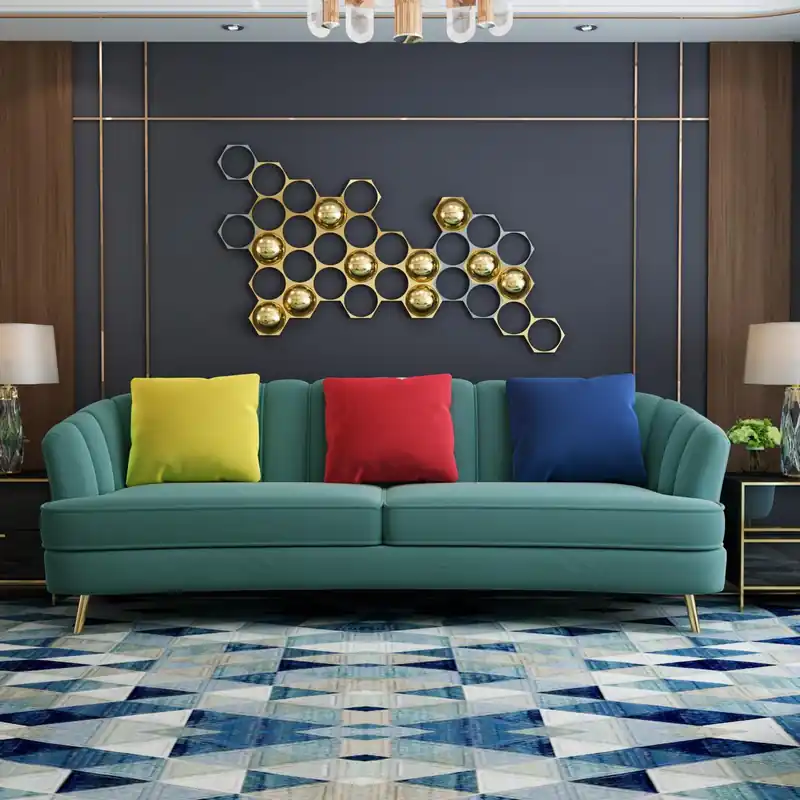 Couch Samt Textil Wohnzimmer Sofa Couchen Klassische Dreisitzer xl Polster Neuheit