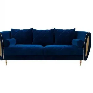 Ab Werk Design Blau 2 Sitzer Relax Sofas Sofa Textil Polster Couch Stoff Couchen