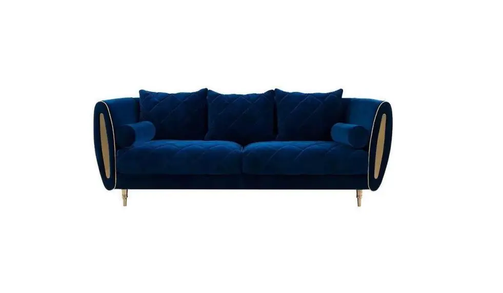 Ab Werk Design Blau 2 Sitzer Relax Sofas Sofa Textil Polster Couch Stoff Couchen