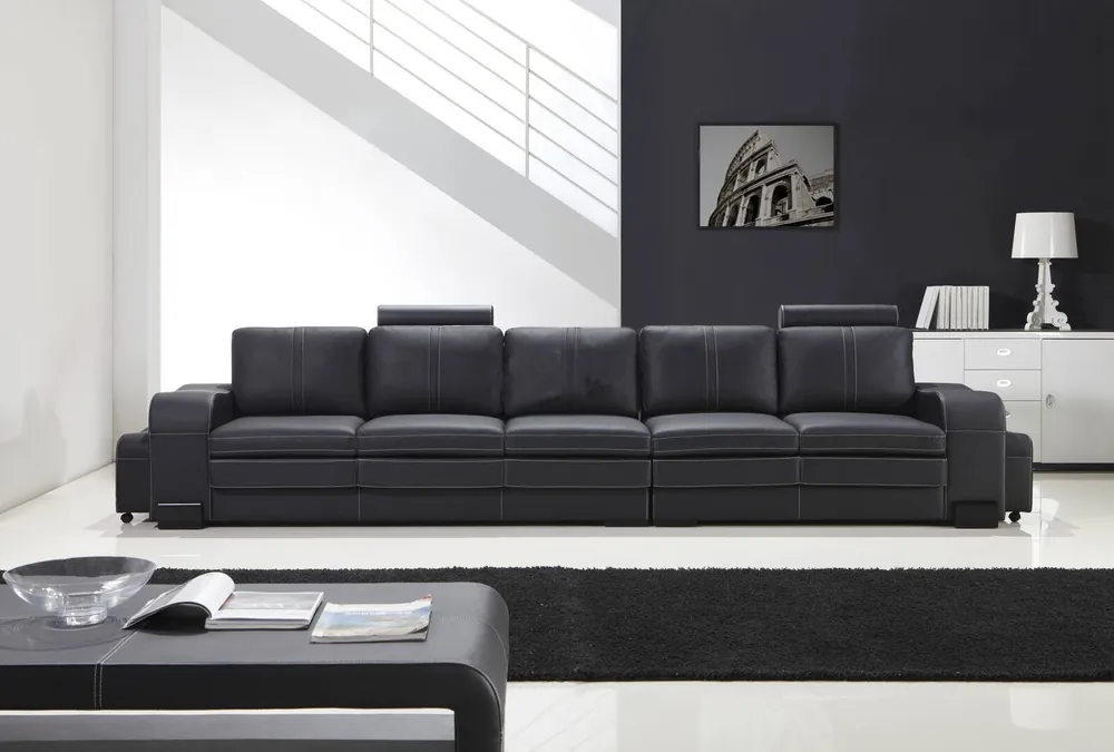 Design Polster Luxus Sitz Sofa Couch Leder Textil Sofa 5 Sitzer Fünfsitzer xlmoebel Sichere Zahlung