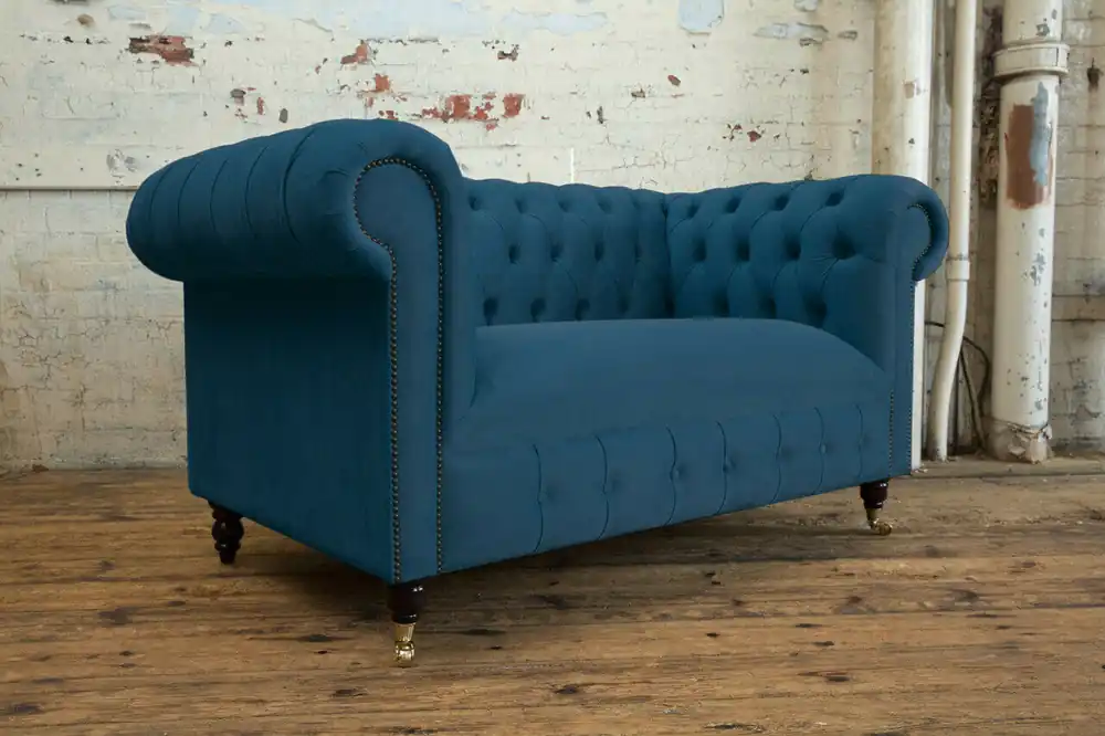 Neu Im Sortiment Design Polster Sitz Couch 2 Sitzer Garnitur Sofa Sofas Couchen Textil Stoff Grün