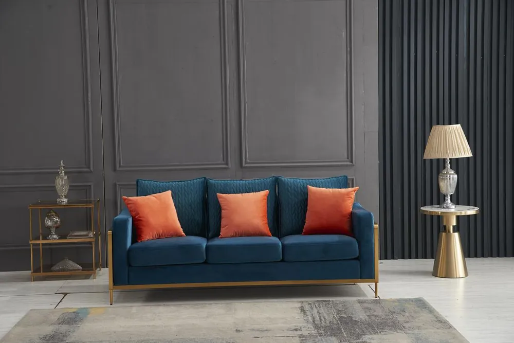Dreisitzer Couch Polster Sofa Design 3er Sitz Sofas Zimmer Möbel Beige Preis Gesenkt