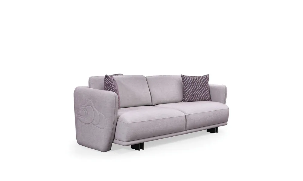 Dreisitzer Couch Sofa 3 Sitzer Grau Stoff Stoffsofa Polstersofa Design Gratis Versand