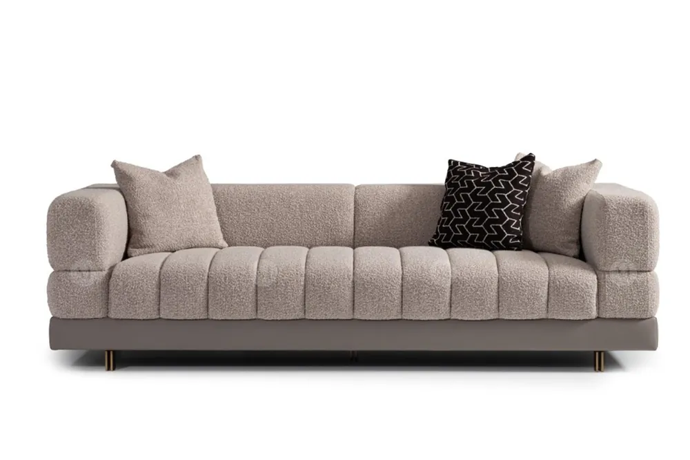 Im Trend Dreisitzer Couch Sofa 3 Sitzer Polstersofa Stoffsofa Moderne Grau
