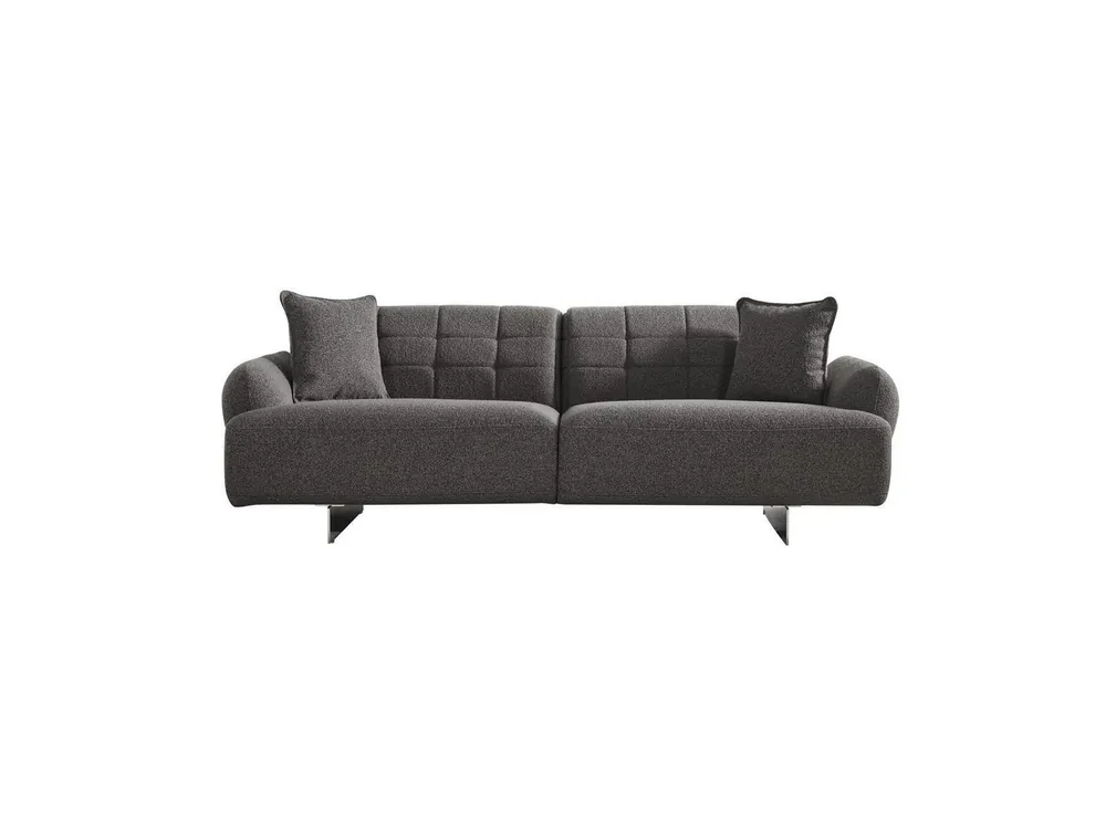 Begrenztes Angebot Dreisitzer Sofa 3 Sitzer Polstersofa Grau Stoff Polyester Couch Modern Neu