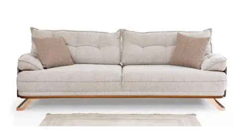 Dreisitzer Sofa 3 Sitzer Couch Polstersofa Stoffsofa Beige Moderne Ausverkauf