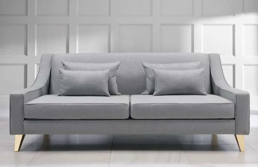 Ausverkauf Dreisitzer Sofa 3 Sitzer Sofas Luxus Sitzer Stoff Grau Wohnzimmer Design Modern