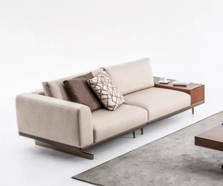 Letzte Chance Dreisitzer Sofa 3 Sitzer Stoff Sofas Grau Modern Tisch Wohnzimmer Couch