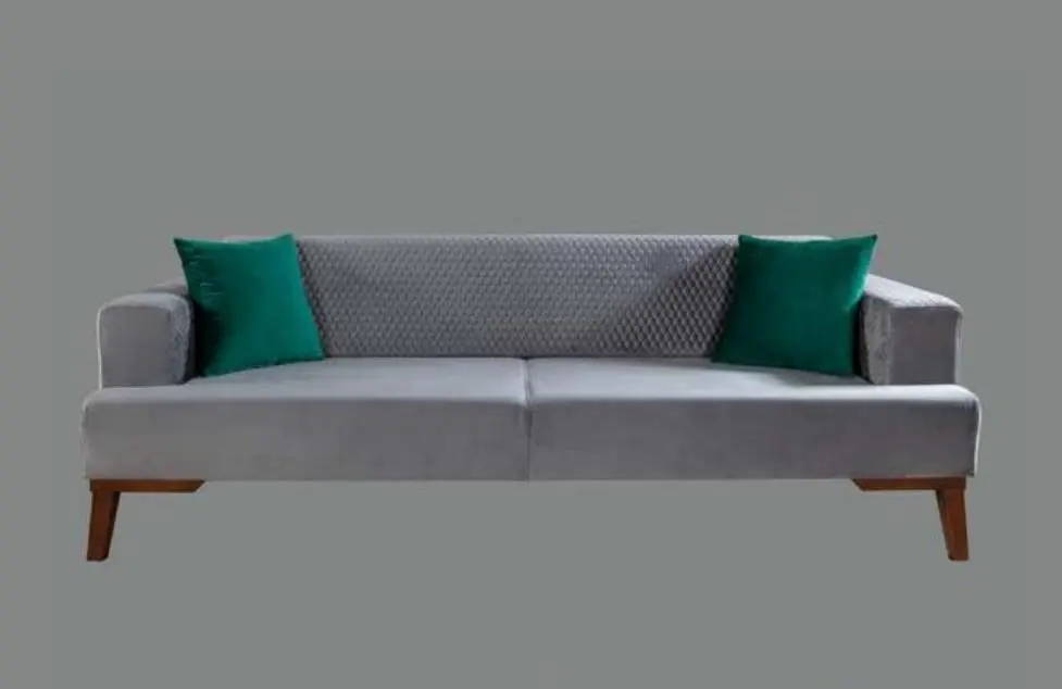 Preiswert Elegante Graue Couch Dreisitzer Sofa Wohnzimmer Sitzmöbel Samt