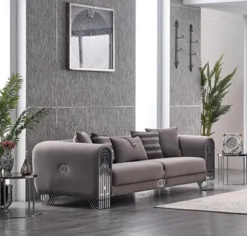 Elegante Stoffcouch Polster Sofa Möbel Wohnzimmer Möbel Textil Sofas Ausverkauf