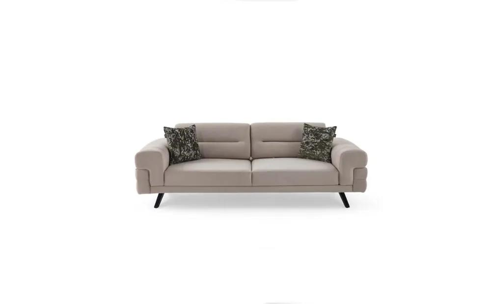 Hellbeiger 3-Sitzer Wohnzimmer Dreisitzer Luxuriöse Polster Couchen Heißes Angebot