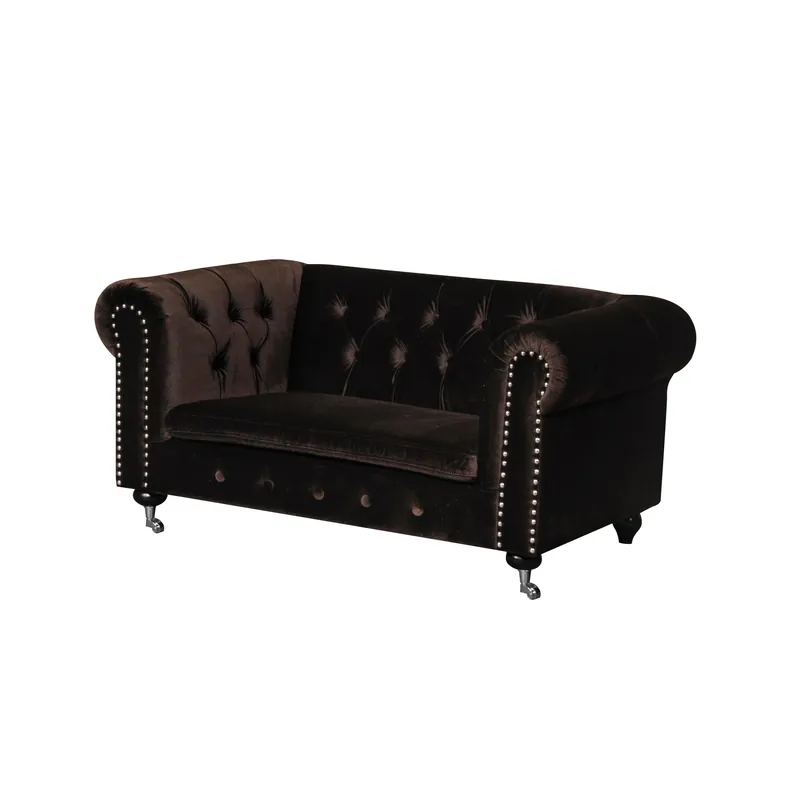 jvmoebel ® - Leder Sofa CouchRoyal Braun Polster Zweisitzer Couch Garnitur Neu Hochwertig