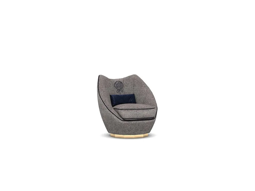 Geprüft Luxus Grau Sessel Polster Textil Wohnzimmer Polstermöbel Modern Einrichtung