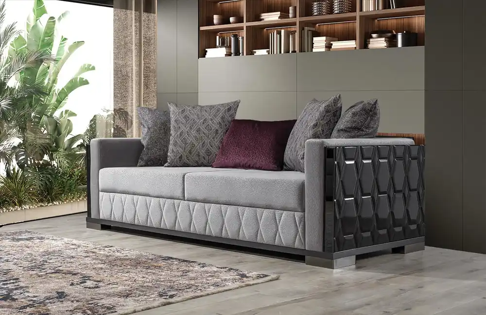 Begrenztes Angebot Luxus Sofa Dreisitzer 3 Sitz Sofas Grau Wohnzimmer Couch Stoff Design