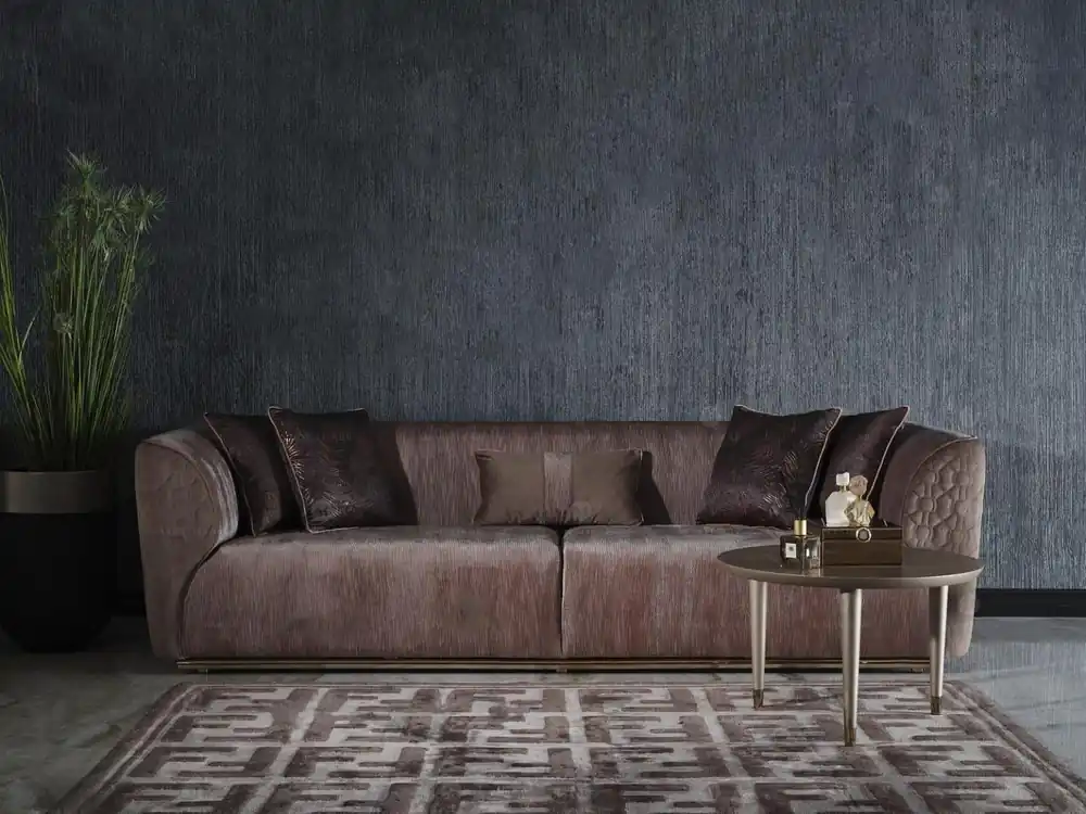 Modern Dreisitzer Sofa 3 Sitzer Polstersofa Stoffsofa Moderne Braun Sofas Ab Werk