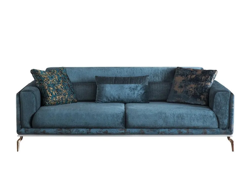 Gratis Versand Modern Sofa 3 Sitzer Luxus Grün Design Möbel in Wohnzimmer Couchen 235cm