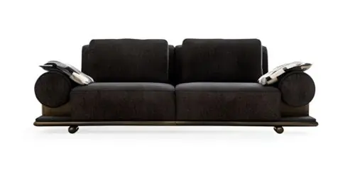 Preisreduziert Modern Sofa 3 Sitzer Schwarz Hochwertig Polster Sofas Design Textil neu