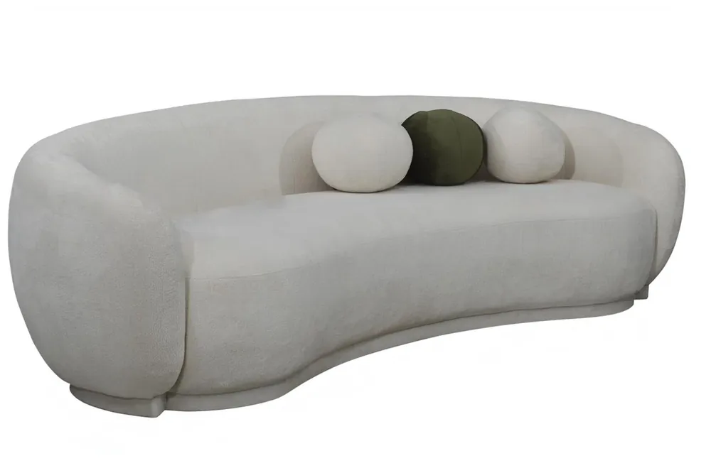 Modern Stoffsofa Dreisitzer Couch Sofa 3 Sitzer Weiß Stoff Polstersofa Bestseller