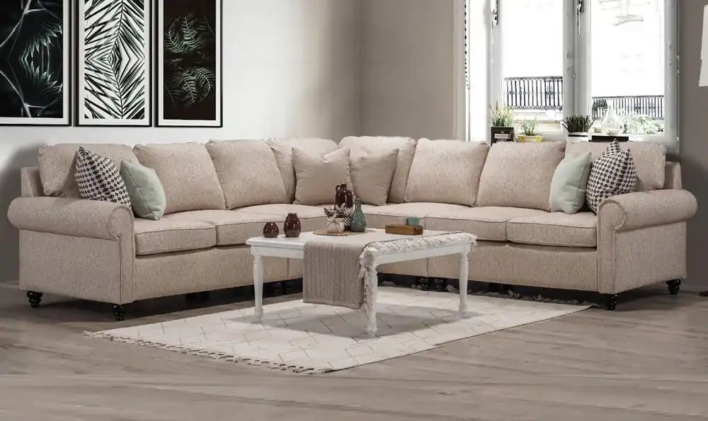 Modern Wohnzimmer Ecksofa-L-Form Design Beige Möbel Luxus Sofa Einrichtung Direkt Vom Hersteller