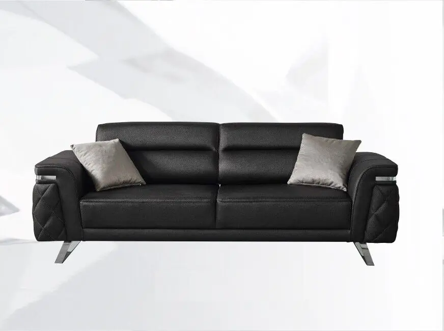 Moderne Dreisitzer Stoffsofa Sofa 3 Sitzer Polstersofa Schwarz Design Schnäppchen