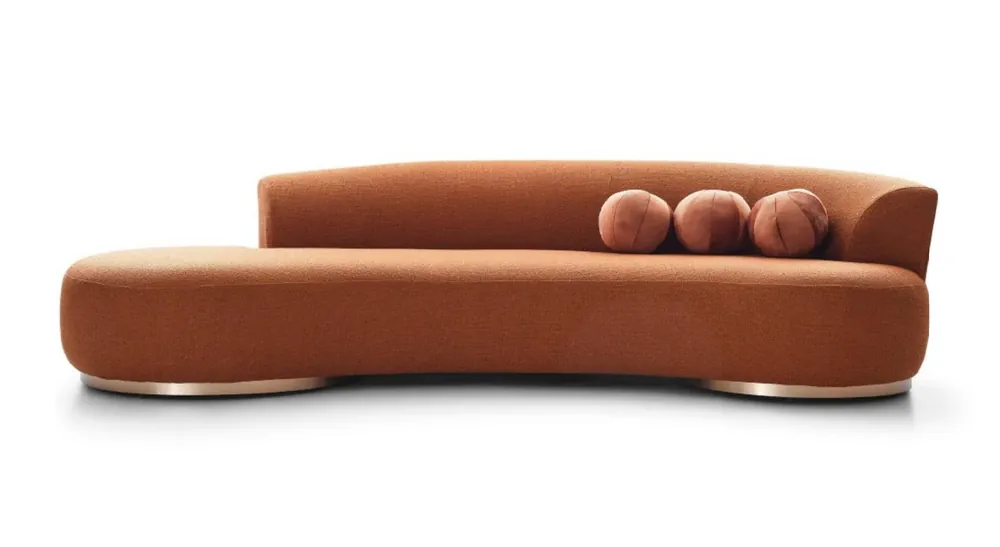 Moderne Polstersofa Dreisitzer Couch Sofa 3 Sitzer Stoffsofa Orange Must-Have