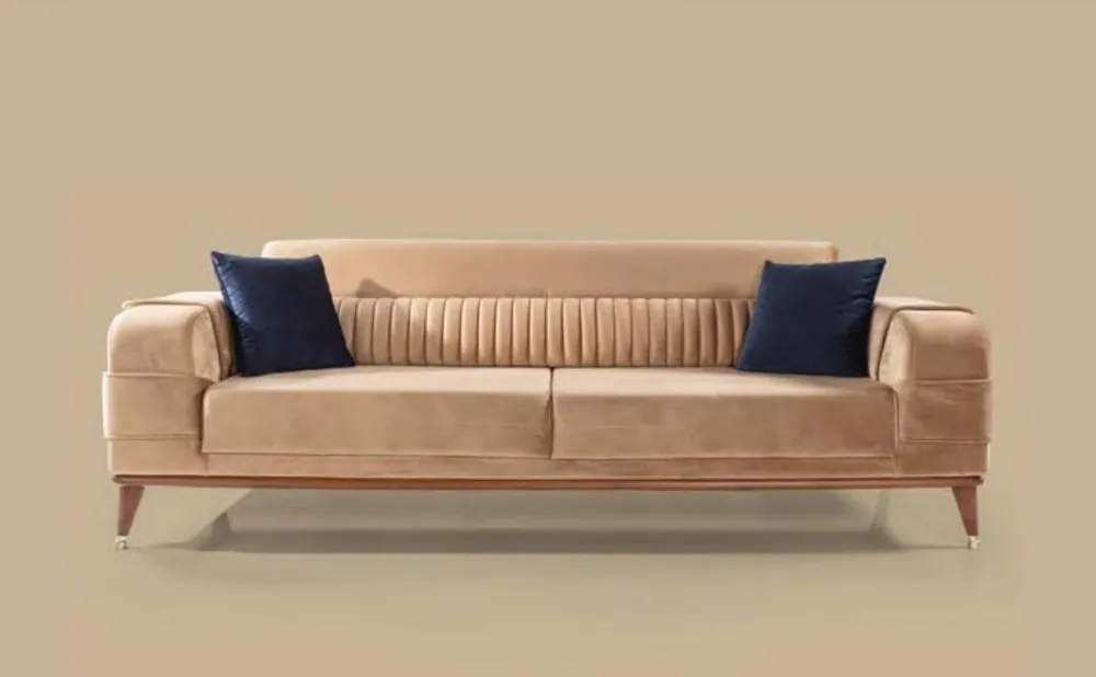 Preis Gesenkt Moderne Sofa 3 Sitzer Farbe Beige Sofas Wohnzimmer Design Stil Holz