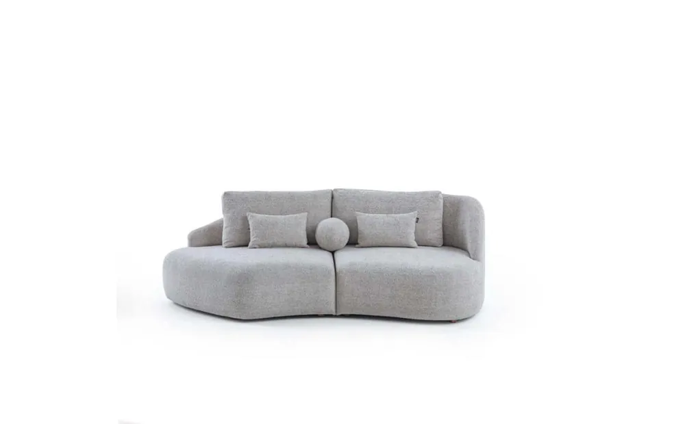 Echt Moderner Hellgrauer 3-Sitzer Wohnzimmer Dreisitzer Luxus Couchen Sofas