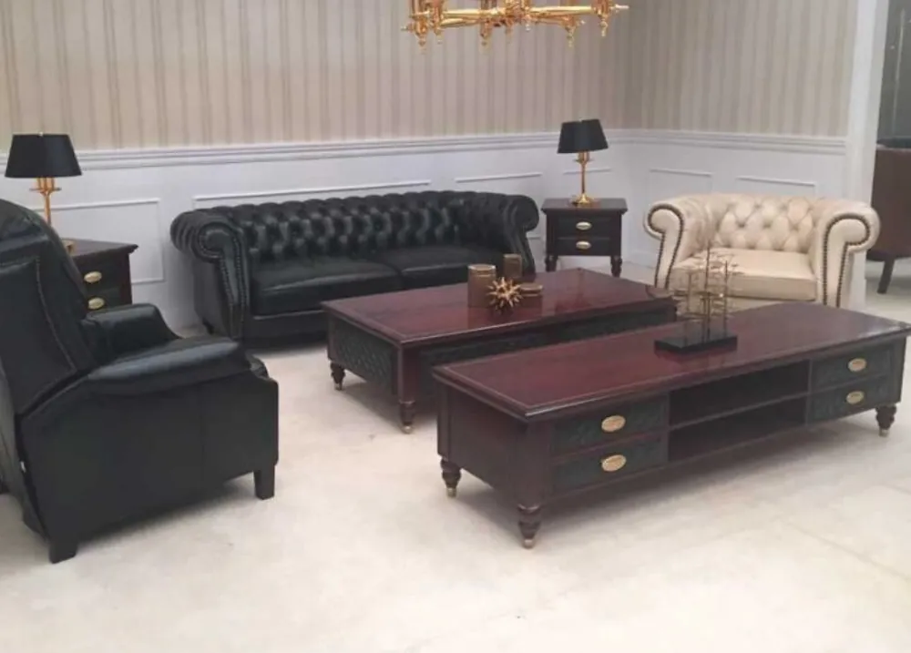 Polster Couch Sofa Klassik Chesterfield Neu Leder Sofas 3 Sitzer CHARLYNEW Angebot