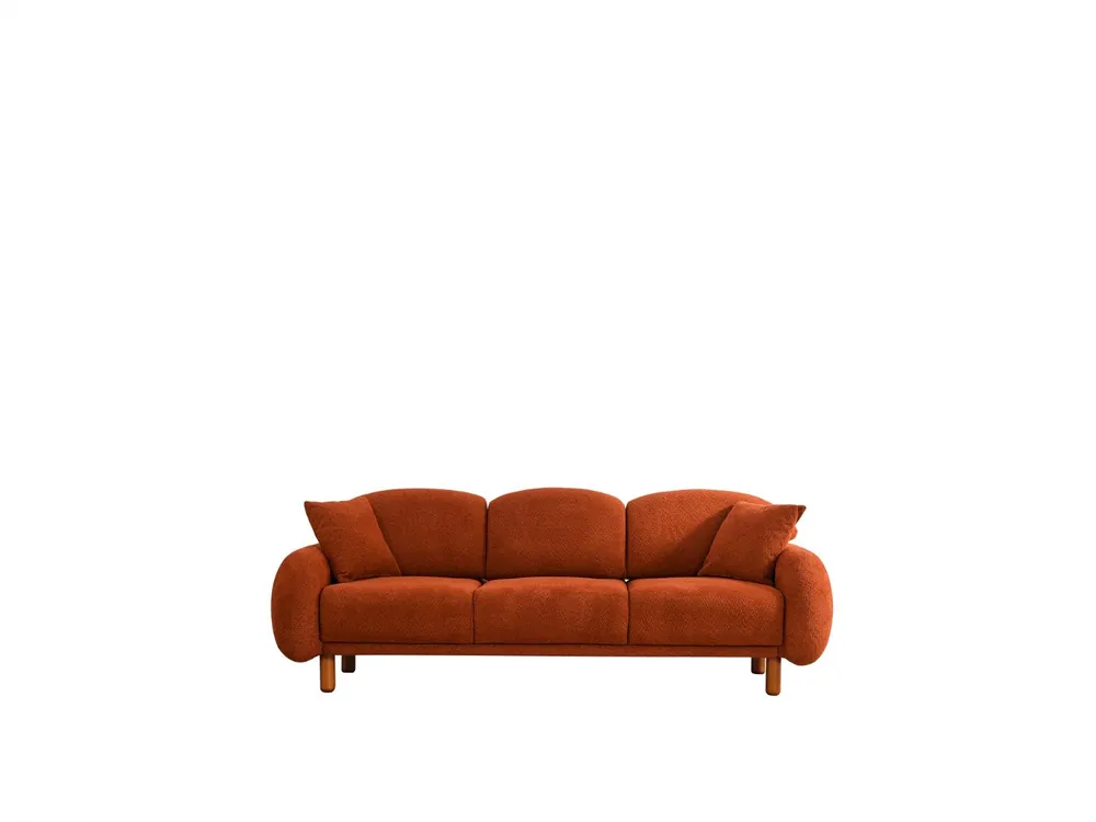 Gratis Versand Polstersofa Orange Dreisitzer Sofa 3 Sitzer Stoffsofa Couch Moderne