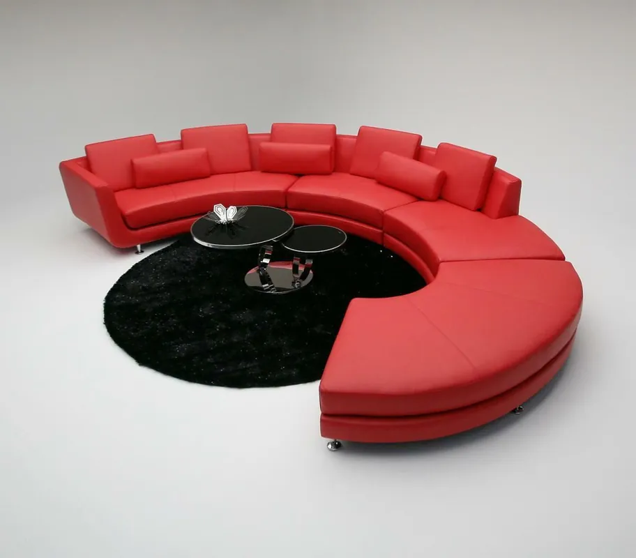 Preiswert Rote Rund Couch Ecksofa Wohnlandschaft Rundsofa Polster Garnitur Sofas