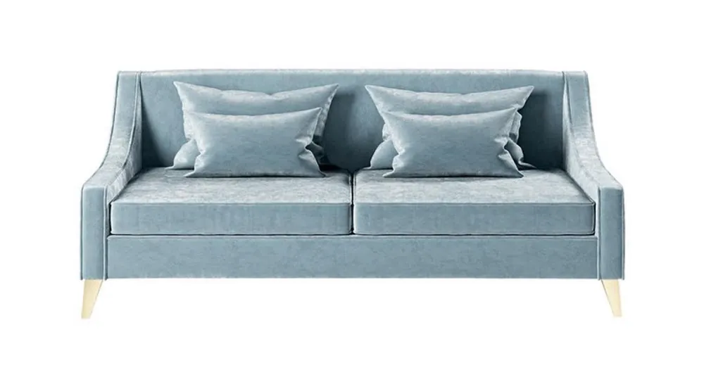 Preis Gesenkt Samt Dreisitzer Sofa 3 Sitz Sofas Stoff Wohnzimmer Polyester Modern Luxus Blau