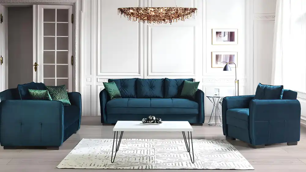 Schlafsofa Garnitur Sitzpolster Sofagarnitur Couch 3+2+1 Sitz Couchen Sofas Handgefertigt