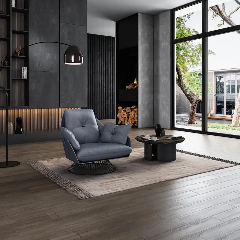 Sessel Design Grau Metall Relax Club Lounge Einsitzer Polster Stoff Leder Meistverkauft