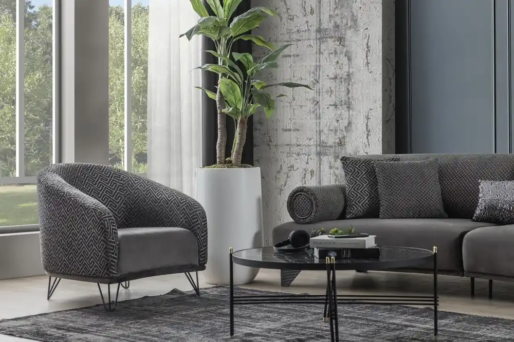 Sessel Einsitzer Sofa Couch Polster 1 Sitz Clubsessel Stoff Modern Wohnzimmer Weltweiter Versand