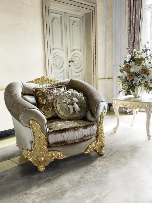 Echt Sessel Luxus Sessel Möbel Neu Wohnzimmer Einsitzer Sofa Couch Lounge Club Hotel