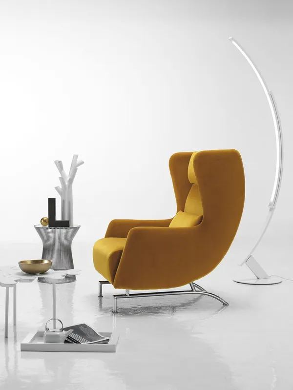 Sessel Sitz Einsitzer Design Gelb Polster Wohnzimmer Möbel Ohrensessel Prianera Großhandel
