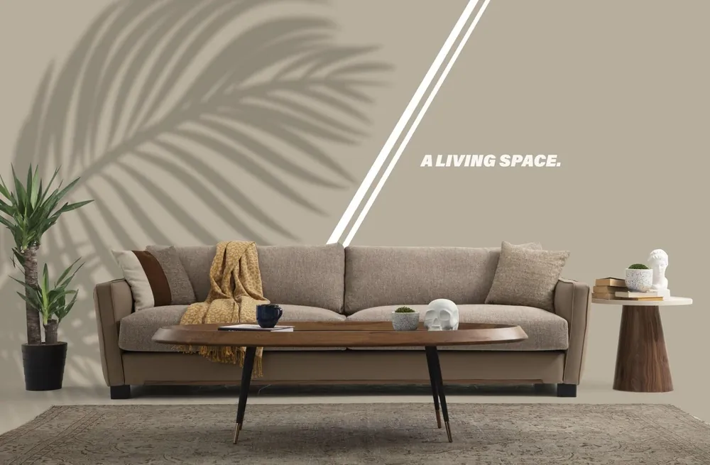 Bestseller Sofa 4 Sitzer Viersitzer Modern Stoff Beige Sofas Design Wohnzimmer